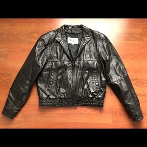 Vintage Wilson’s Leather Biker Jacket Black